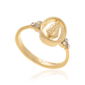 GOLD RING WITH CRYSTAL