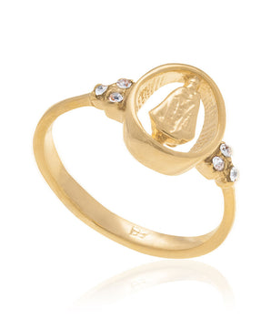 GOLD RING WITH CRYSTAL