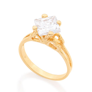 GOLD RING WITH ZIRCONIA