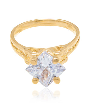 GOLD RING WITH ZIRCONIA