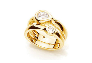 GOLD RING WITH ZIRCONIA