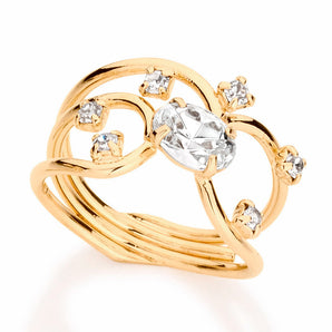 GOLD RING WITH CRYSTAL