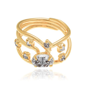 GOLD RING WITH CRYSTAL