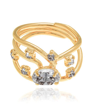 GOLD RING WITH CRYSTAL