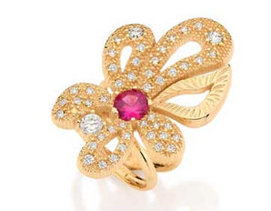 GOLD RING WITH ZIRCONIA