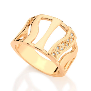 GOLD RING WITH ZIRCONIA
