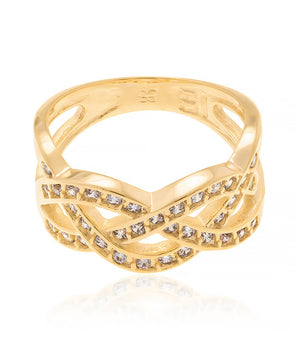 GOLD RING WITH ZIRCONIA