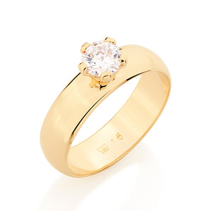 GOLD RING WITH ZIRCONIA