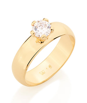 GOLD RING WITH ZIRCONIA