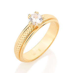 GOLD RING WITH ZIRCONIA