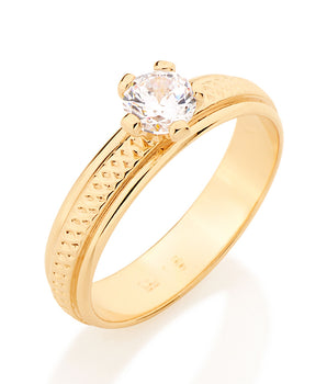 GOLD RING WITH ZIRCONIA