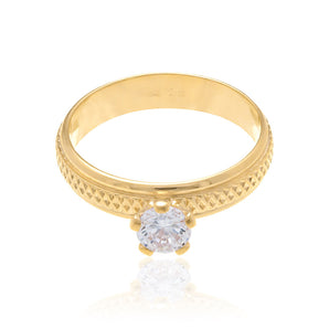 GOLD RING WITH ZIRCONIA