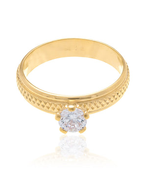 GOLD RING WITH ZIRCONIA