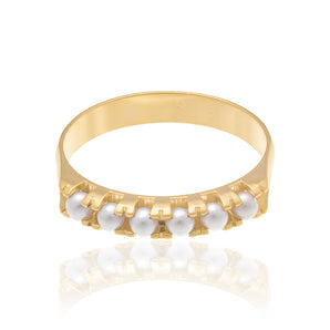 GOLD RING WITH PEARL