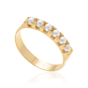 GOLD RING WITH PEARL