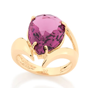 GOLD RING WITH CRYSTAL