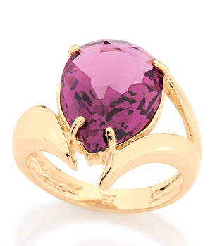 GOLD RING WITH CRYSTAL