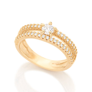 GOLD RING WITH ZIRCONIA
