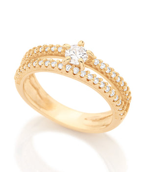 GOLD RING WITH ZIRCONIA
