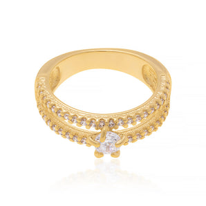 GOLD RING WITH ZIRCONIA