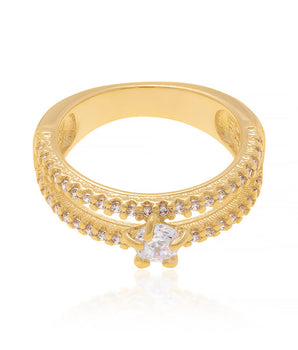 GOLD RING WITH ZIRCONIA