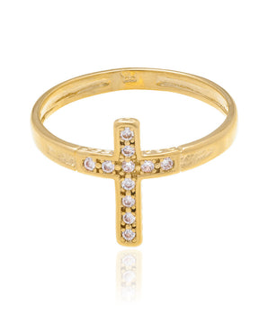 GOLD RING WITH ZIRCONIA