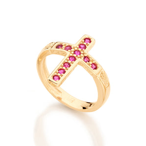 GOLD RING WITH ZIRCONIA