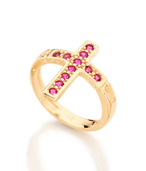 GOLD RING WITH ZIRCONIA