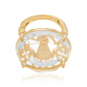 GOLD RING WITH CRYSTAL