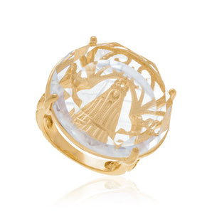 GOLD RING WITH CRYSTAL