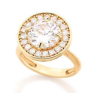 GOLD RING WITH ZIRCONIA