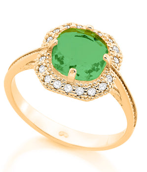 GOLD RING WITH CRYSTAL AND ZIRCONIA