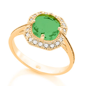GOLD RING WITH CRYSTAL AND ZIRCONIA