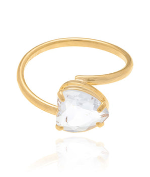GOLD RING WITH CRYSTAL