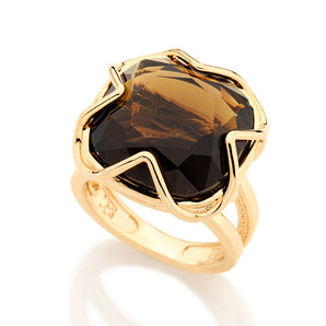 GOLD RING WITH CRYSTAL