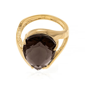 GOLD RING WITH CRYSTAL