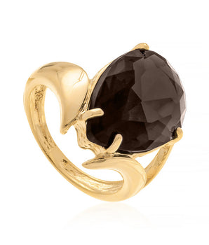 GOLD RING WITH CRYSTAL