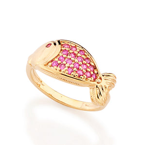GOLD KID'S RING WITH ZIRCONIA