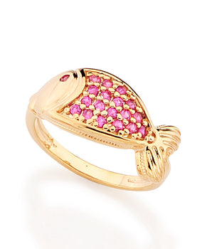 GOLD KID'S RING WITH ZIRCONIA
