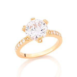 GOLD RING WITH ZIRCONIA