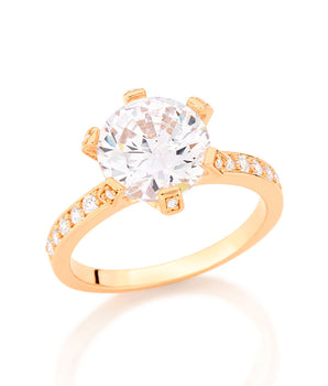 GOLD RING WITH ZIRCONIA