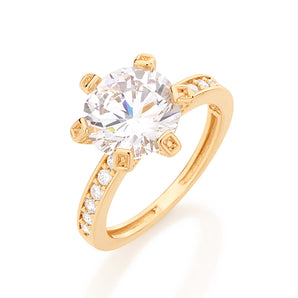 GOLD RING WITH ZIRCONIA