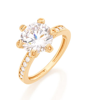 GOLD RING WITH ZIRCONIA