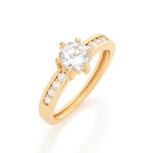 GOLD RING WITH ZIRCONIA