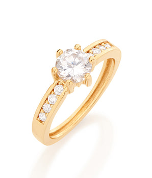 GOLD RING WITH ZIRCONIA