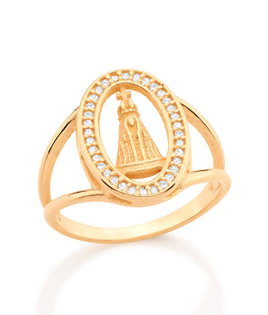 GOLD RING WITH ZIRCONIA