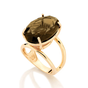 GOLD RING WITH CRYSTAL