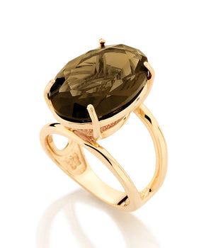 GOLD RING WITH CRYSTAL