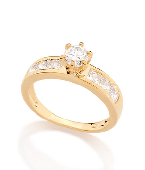 GOLD RING WITH ZIRCONIA