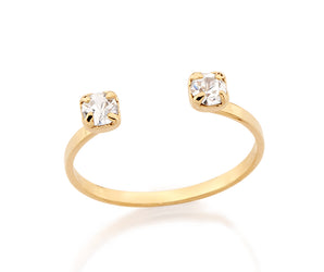 GOLD RING WITH CRYSTAL